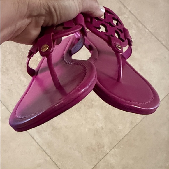 Tory Burch Miller Fuchsia Cutout Sandals - Picture 4 of 8